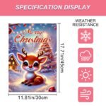 BlissYard Merry Christmas Garden Flag Cute Reindeer Red Nose12x18 Inch Snowy Christmas Tree House Lights Double Sided Outdoor Banner For Front Yard Porch Lawn Patio Seasonal Home Decor Winter Holiday - Image 6