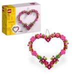 LEGO Heart Ornament Toy - Kids' Arts & Crafts Kit incl. a Display Model with Flowers, Leaves & Smaller Hearts - Birthday Gift for 9+ Year Old Girls & Boys - 40638