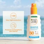Garnier Ambre Solaire SPF 50+ Sensitive Advanced Sun Cream Spray, High Protection, Factor 50, Water Resistant, Non-Greasy, Fragrance-Free, Hypoallergenic, UVA UVB Protection with Ceramide, 150ml - Image 8