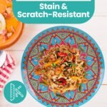 Trimming Shop 16pcs Melamine Dinner Set | Plates, Dessert Plates, Bowls & Cups | Moroccan Dinner Set | Party Dinnerware | Service for 4 | Reusable Dinnerware Set for Indoor, Outdoor, Picnic & Camping - Image 2