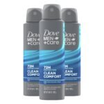 Dove Men+Care Antiperspirant Dry Spray Deodorant for Men Clean Comfort 48 Hour Sweat and Body Odor Protection 3.8 oz 3 Count