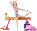 BARBIE Gymnastic Fun Play Set with Balance Beam and Over 10 Thematic Matching Pieces for Victory Stories, HRG52, Blonde Doll