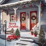 Cryfox Merry Christmas Garden Flags Xmas Red Truck Double Sided 12 x 18 Winter Snow Holiday Yard Flags for Outside Seasonal Outdoor Yard Garden Decorations - Image 6