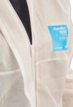 Ansell AlphaTec 1500 Model 111, Disposable Work Overall with Hood, Chemical Protection Type 5/6, Water Repellent Coverall Suit, Industrial Safety Workwear, Men Women, White, Size 3XL (1 Unit) - Image 5