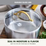 GreenPan Stainless Steel Tri-Ply Reserve 10 Piece Cookware Pots and Pans Set, Multiclad, PFAS-Free, Induction, Oven & Broiler Safe to 600°F, Heat Responsive Core, Dishwasher Safe, Glass Lids - Image 5