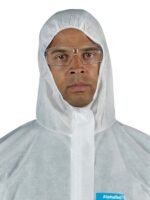 Ansell AlphaTec 1500 Model 111, Disposable Work Overall with Hood, Chemical Protection Type 5/6, Water Repellent Coverall Suit, Industrial Safety Workwear, Men Women, White, Size 3XL (1 Unit) - Image 6