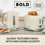 Breville Bold Vanilla Cream Electric Kettle | 1.7L | 3kW Fast Boil | Cream & Silver Chrome [VKT223] - Image 4