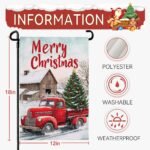 Cryfox Merry Christmas Garden Flags Xmas Red Truck Double Sided 12 x 18 Winter Snow Holiday Yard Flags for Outside Seasonal Outdoor Yard Garden Decorations - Image 3