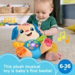 Fisher-Price Baby Learning Toy Laugh & Learn Smart Stages Puppy Musical Plush with Smart Stages for Infants Ages 6+ Months, Multilanguage Version: Dutch, English, French, German, Italian, JFD20 - Image 6