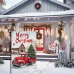 Cryfox Merry Christmas Garden Flags Xmas Red Truck Double Sided 12 x 18 Winter Snow Holiday Yard Flags for Outside Seasonal Outdoor Yard Garden Decorations - Image 4
