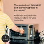 Tommee Tippee Natural Start Glass Baby Bottle for 0m+, 1x 250ml Baby Bottle with Slow Flow Breast-Like Teat for a Natural Latch, Self-Sterilising and BPA Free, Baby Feeding Essentials - Image 3