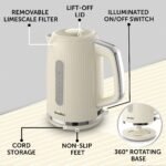 Breville Bold Vanilla Cream Electric Kettle | 1.7L | 3kW Fast Boil | Cream & Silver Chrome [VKT223] - Image 5