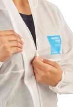 Ansell AlphaTec 1500 Model 111, Disposable Work Overall with Hood, Chemical Protection Type 5/6, Water Repellent Coverall Suit, Industrial Safety Workwear, Men Women, White, Size 3XL (1 Unit) - Image 4