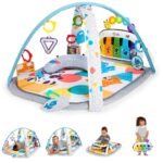 Baby Einstein, 4-in-1 Kickin' Tunes and Language Discovery Play Gym with Piano, Mat with Detachable Activity Toys, Lights, Sounds and Music, Ages Newborn +