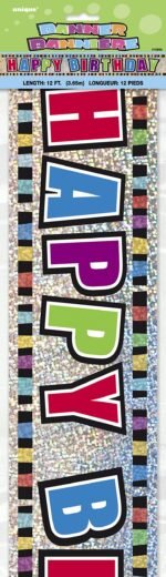 Vibrant Multicolor Happy Birthday Prism Banner (3.6 meter) 1 Piece - Vibrant & Eye-Catching Party Decoration