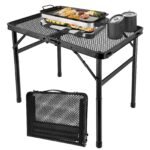 Small Folding Grill Table, Easy for Storage, Compact and Portable Picnic Table for Grill, Outdoor Camping, Garden, Patio, Dining, BBQ, Party, Market, 2Ft