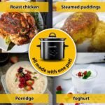 Crock-Pot Slow Cooker | Removable Easy-Clean Ceramic Bowl | 1.8 L Small Slow Cooker (Serves 1-2 People) | Energy Efficient | Black [CSC080] - Image 4